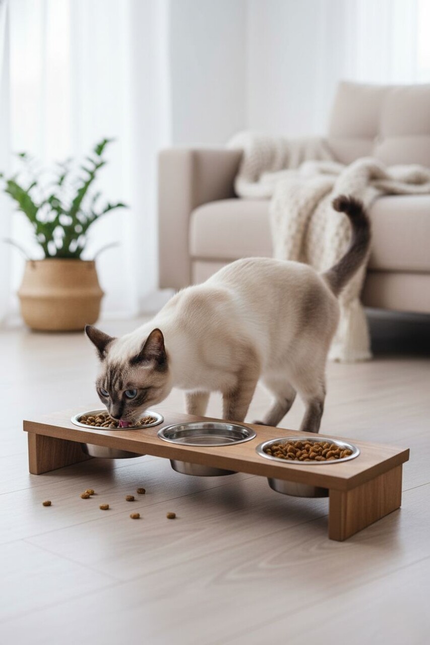 Bol pentru hrana animale de companie, Paws &amp; Whiskers, Apvm17, MDF , Multicolor - imagine 6